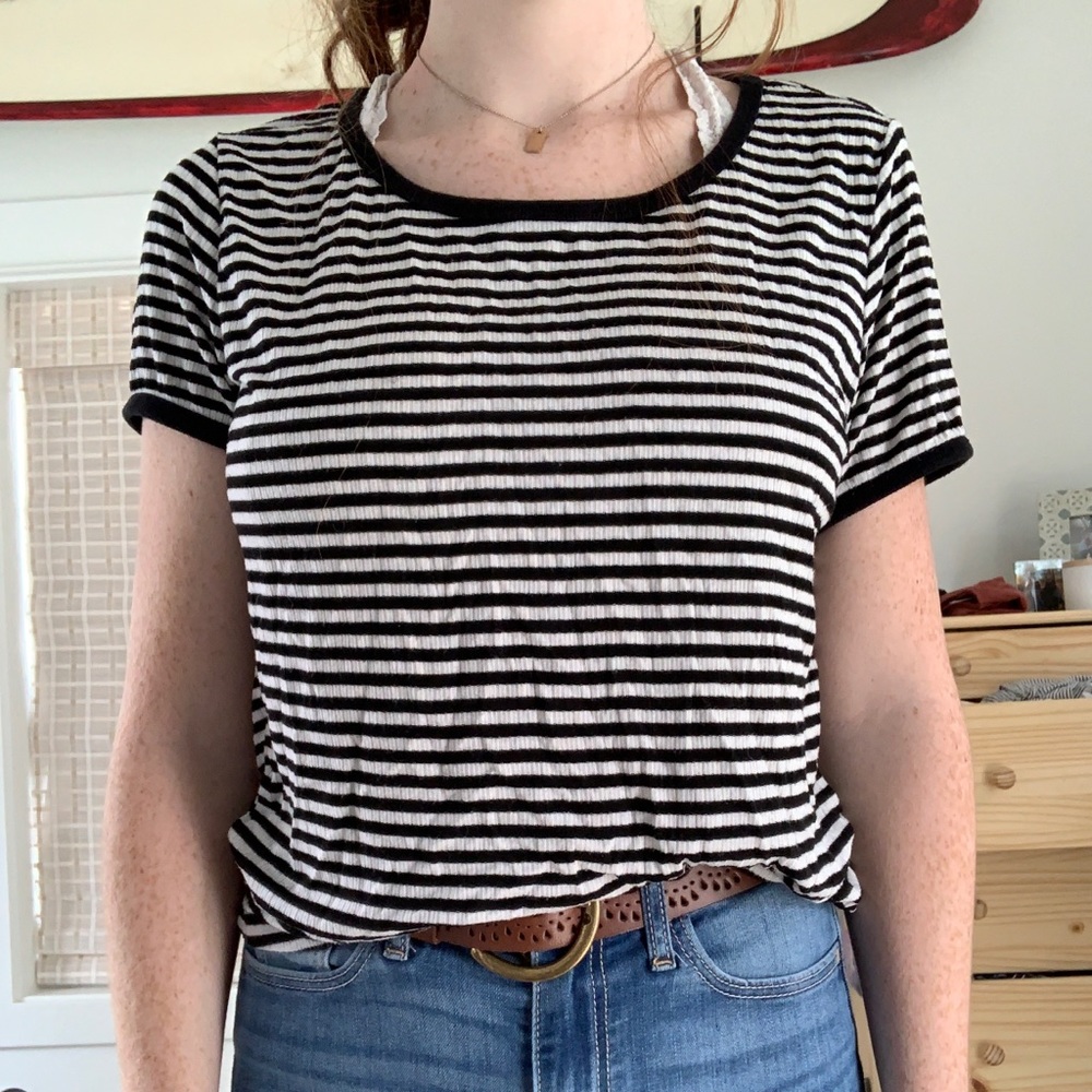 Striped Ribbed Tee